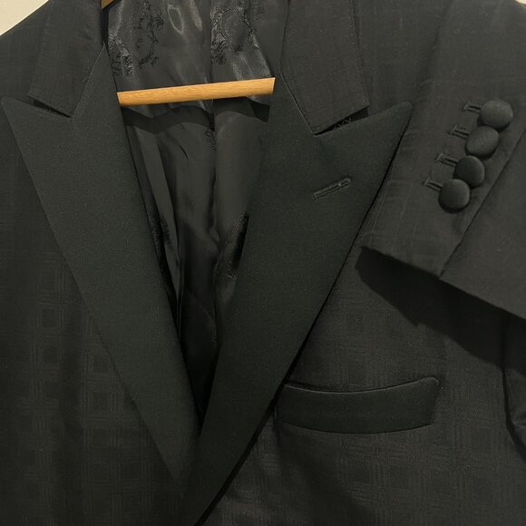 Bespoke Astor & Black Zegna 100% Silk Black Dinner Sport Jacket Blazer 42 R - Picture 1 of 7